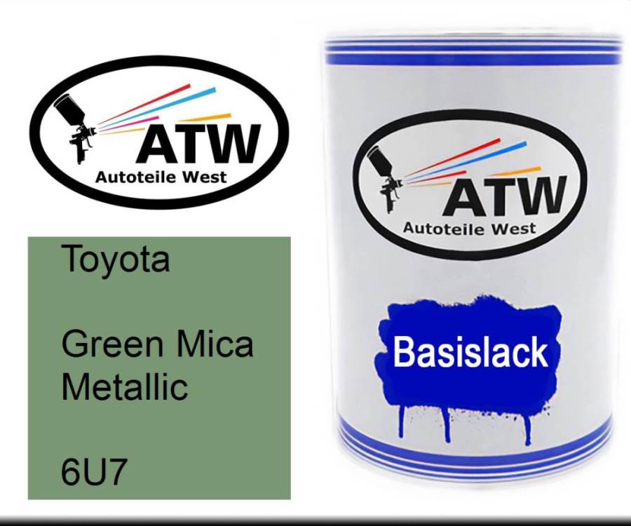 Toyota, Green Mica Metallic, 6U7: 500ml Lackdose, von ATW Autoteile West.